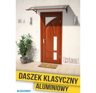 Daszek nad drzwi jednospadowy klasyczny ALUMINIOWY 100x60cm
