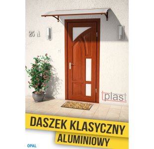 Daszek nad drzwi jednospadowy klasyczny ALUMINIOWY 120x80cm