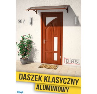 Daszek nad drzwi jednospadowy klasyczny ALUMINIOWY 120x100cm